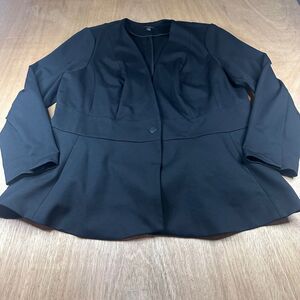 Lane Bryant Black Stretch Blazer Jacket Womens Size 20 Career Fall Layer